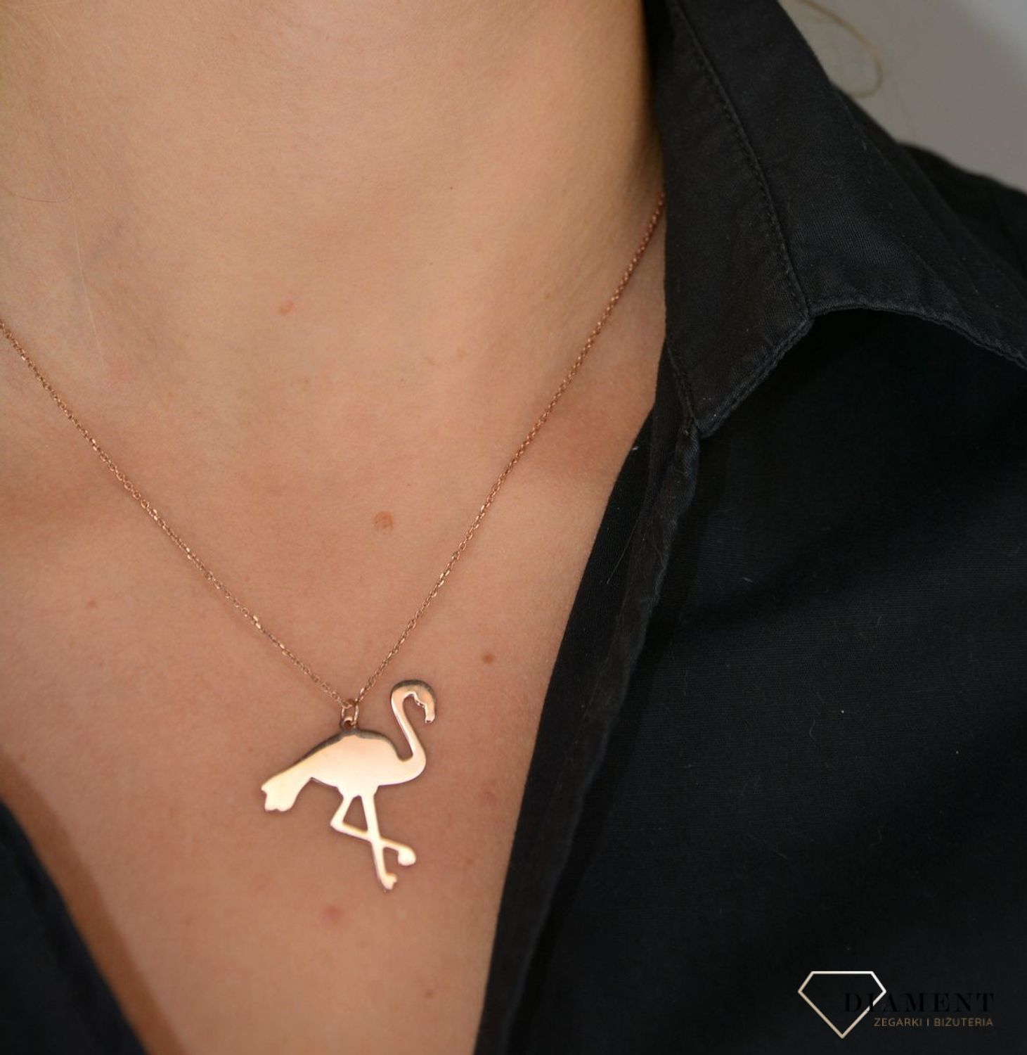 Naszyjnik srebrny pokryty różowym złotem flaming Dall'Acqua C RM 18762 R.jpg